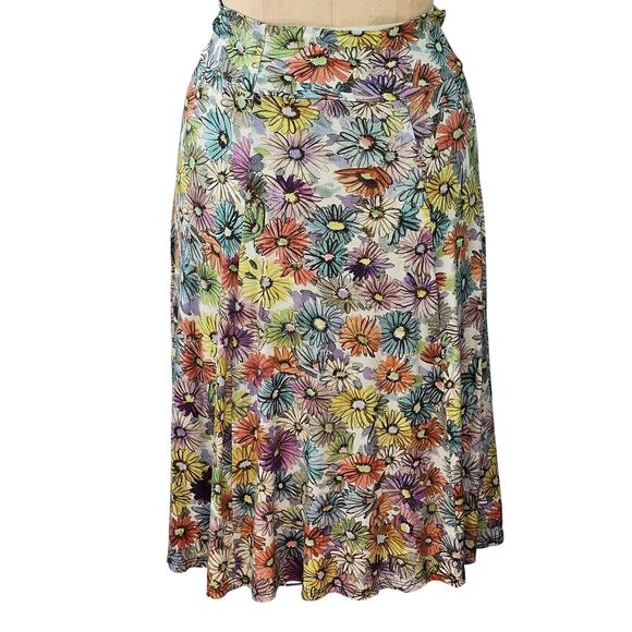 Salaam multicolor floral print yoga style pull on skirt size medium - Picture 1 of 6